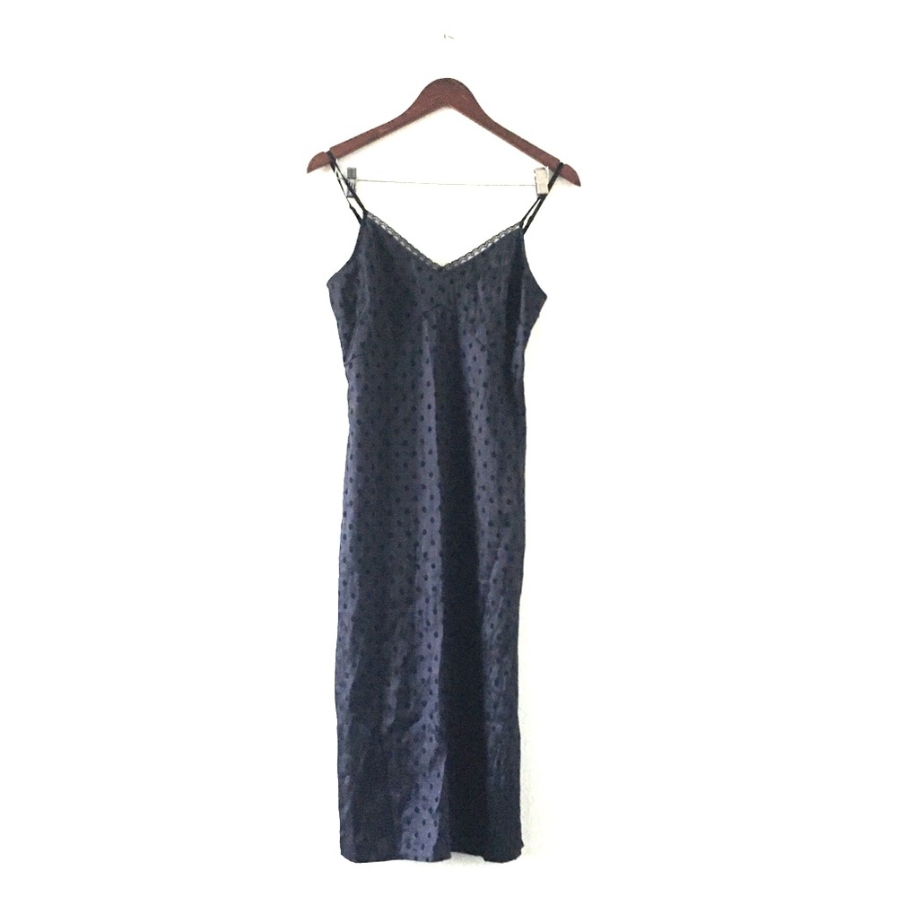 Polka Dot & Lace Midi Slip Dress